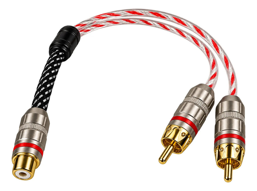 Cable Y Rca 2 Machos 1 Hembra 100% Cobre Conector De Metal Treo