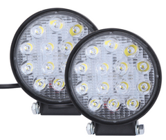 Faros 14 Led Redondos Luz Fija Y Estrobo 4.5" 42W