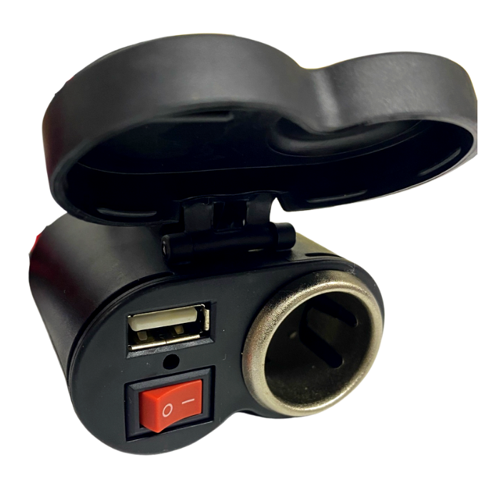 Cargador Usb Y Encendedor P/Moto Negro