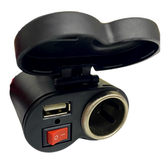 Cargador Usb Y Encendedor P/Moto Negro