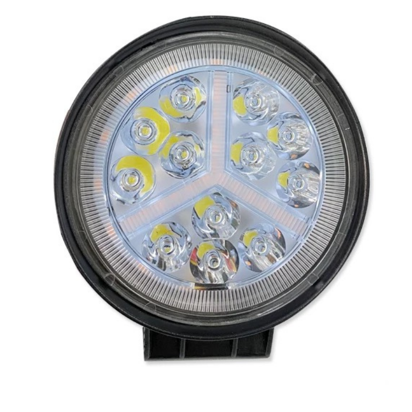 Faros Redondos 12 Led C/Drl Azul Cruz Y Estrobo 4.5"