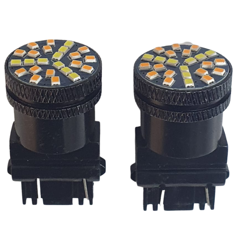 Focos Led 3157 Blanco Fijo Y Estrobo Ambar