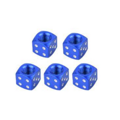Tapon De Valvula Dado Aluminio Azul 4 Pza