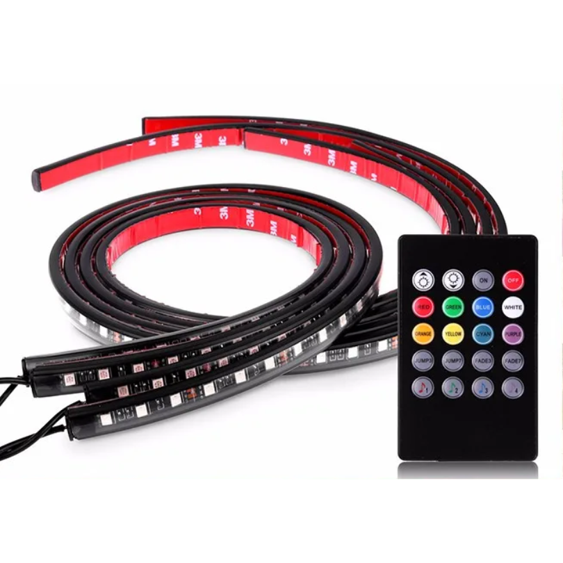 Tiras Led Para Chasis Rgb 2 90cm 2 120cm C/control