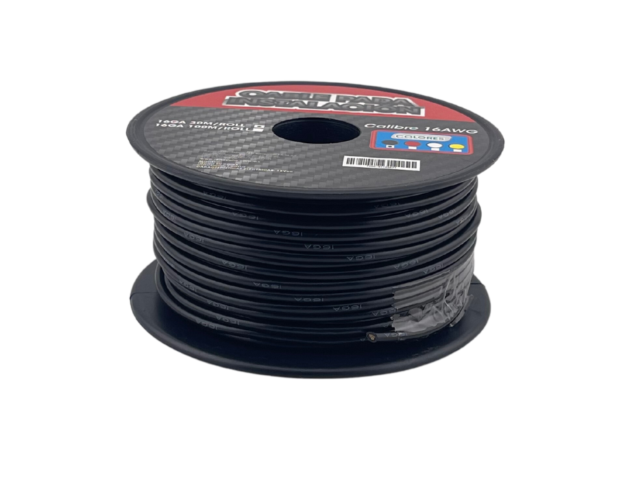Cable Para Instalacion Cal. 16 Negro Rollo 30Mts