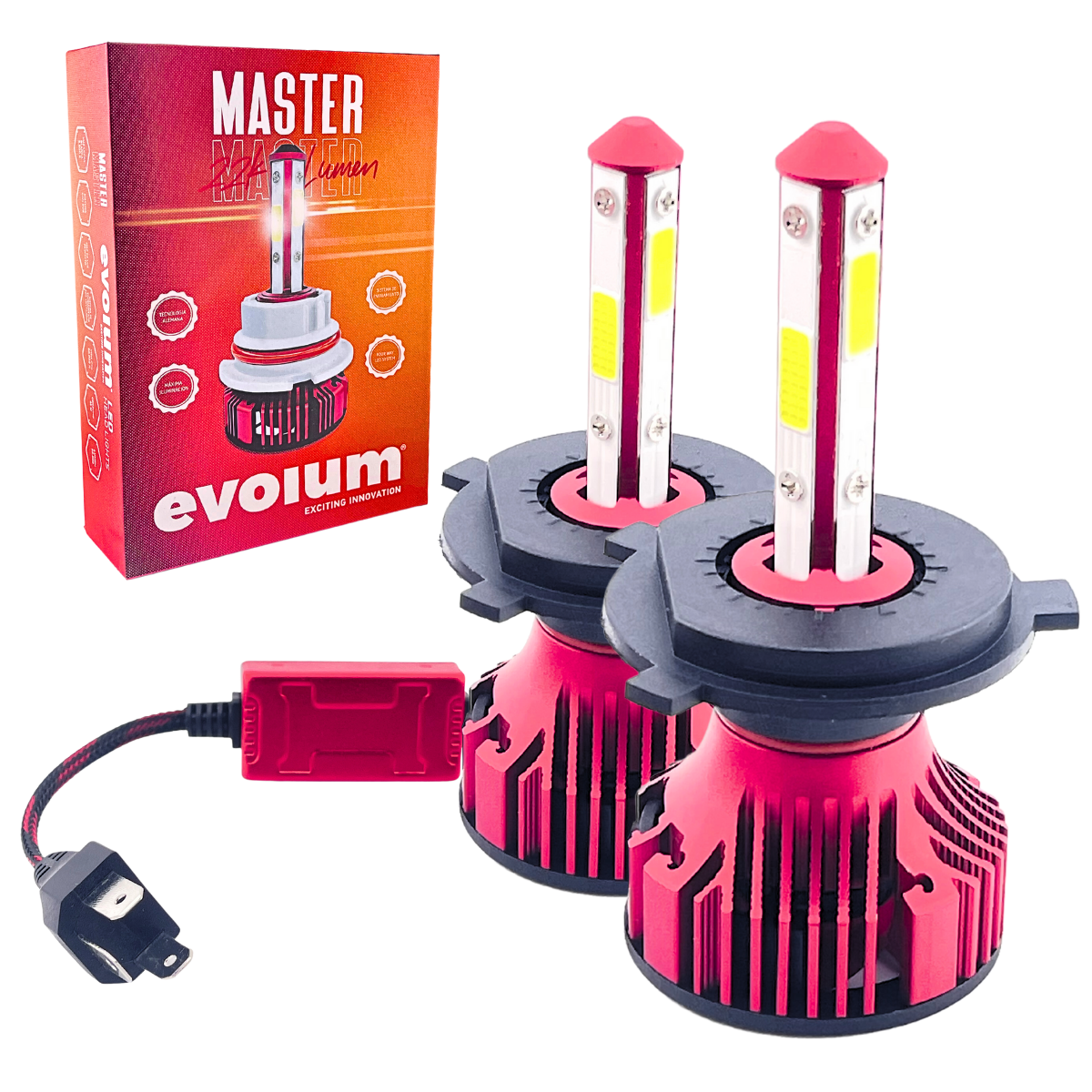 Focos Led H4 Evolum Master 4 Caras