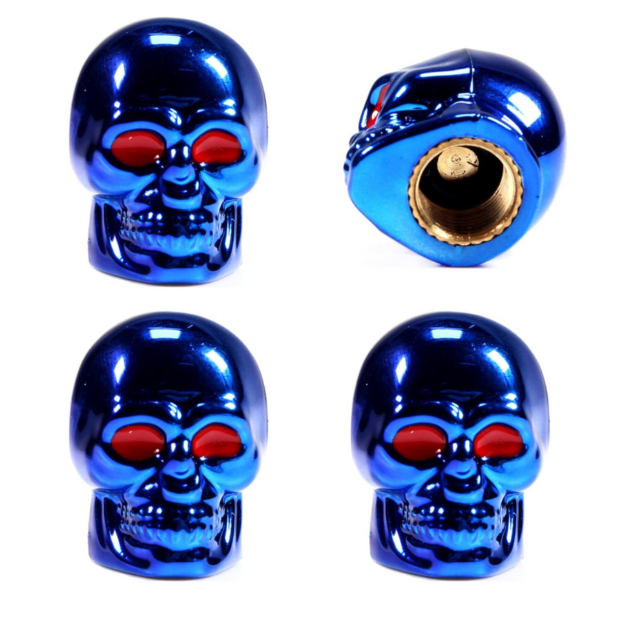 Tapon De Valvula Calavera Azul