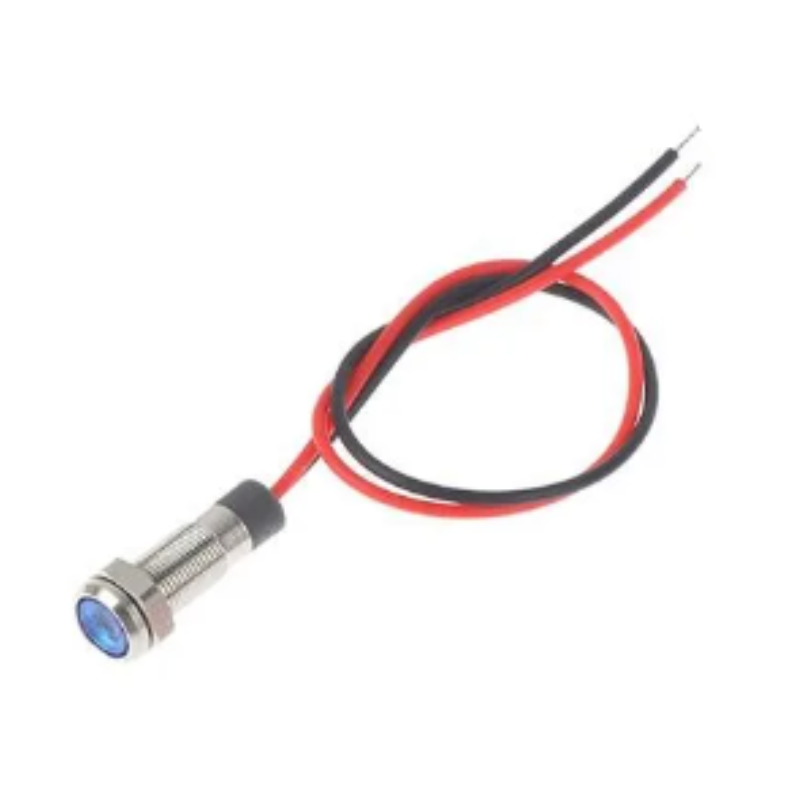 Indicador Led De Metal 8mm Azul