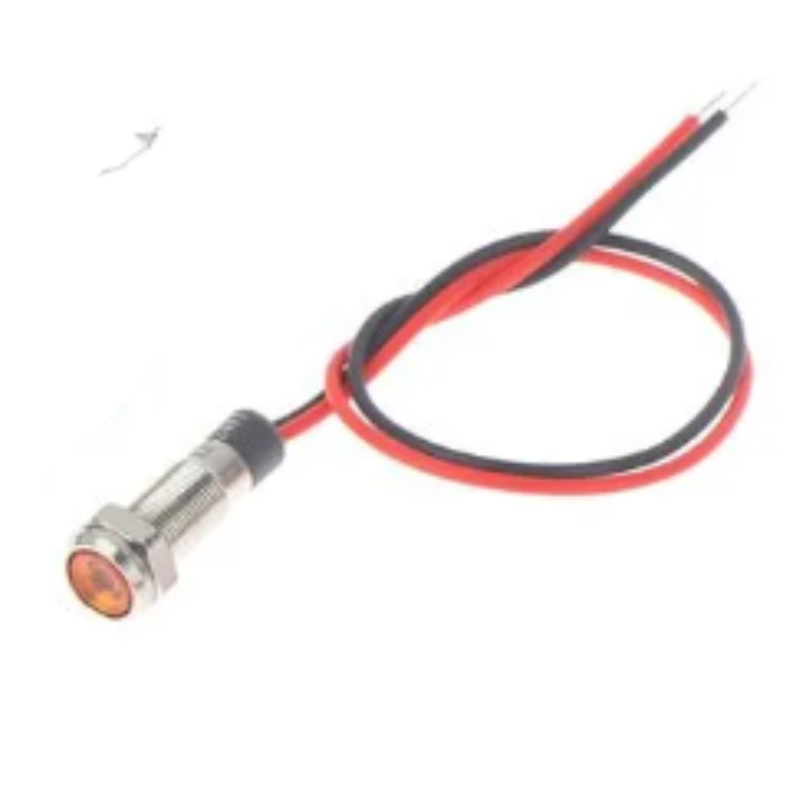 Indicador Led De Metal 8mm Ambar
