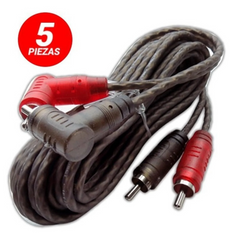 Cable Rca 3mts Rock Series Pack 5 Piezas