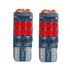 Focos Led T10 Pellizco 15 Led Canbus Rojo
