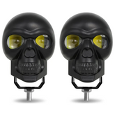 Faro Led Tipo Craneo Blanco/ambar Con Estrobo