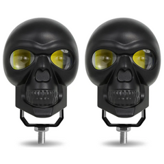Faro Led Tipo Craneo Blanco/ambar Con Estrobo