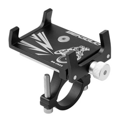 Portacelular Aluminio Universal Negro Con Base Para Tubo