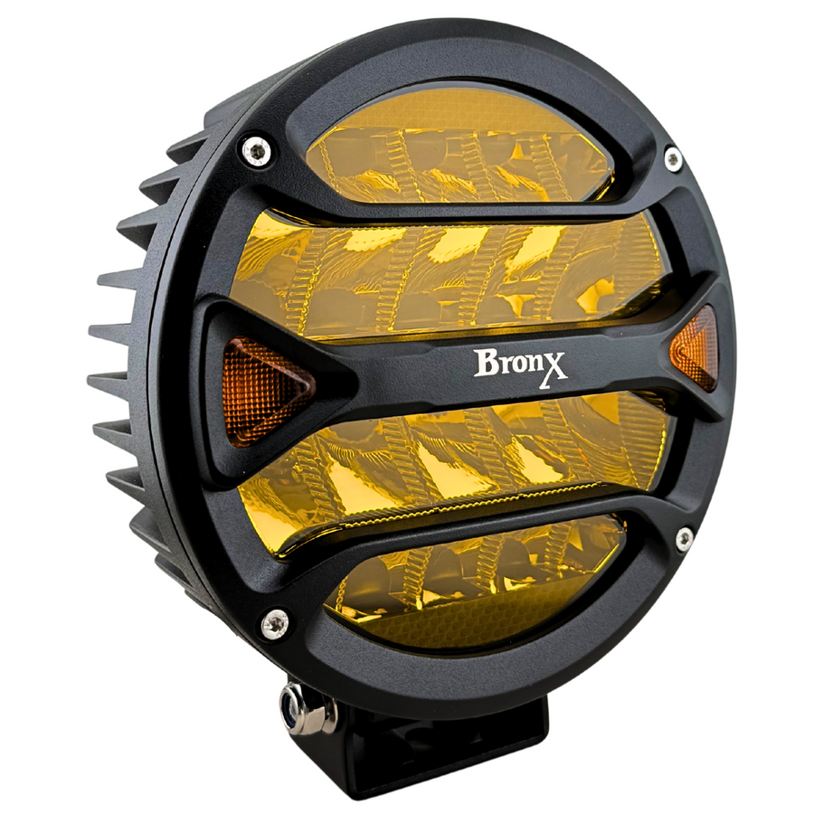 Faro Led Redondo Bronx 7" Spot 18 Hiperled Amarillo Osram Drl Ambar