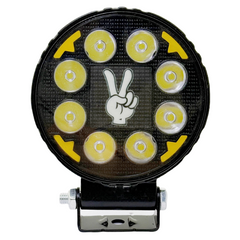 Faro Led Redondo Luz Blanca Con Estrobo Drl Ambar Y Logo Seña Ok Rgb