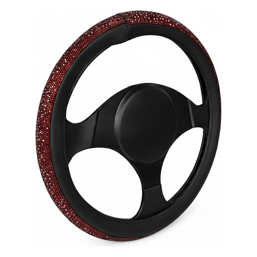 Cubrevolante Piedras Diamante Vinipiel Rojo