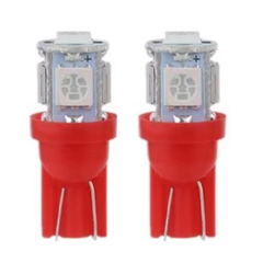 Focos Led T10 Pellizco 5 Led Rojo