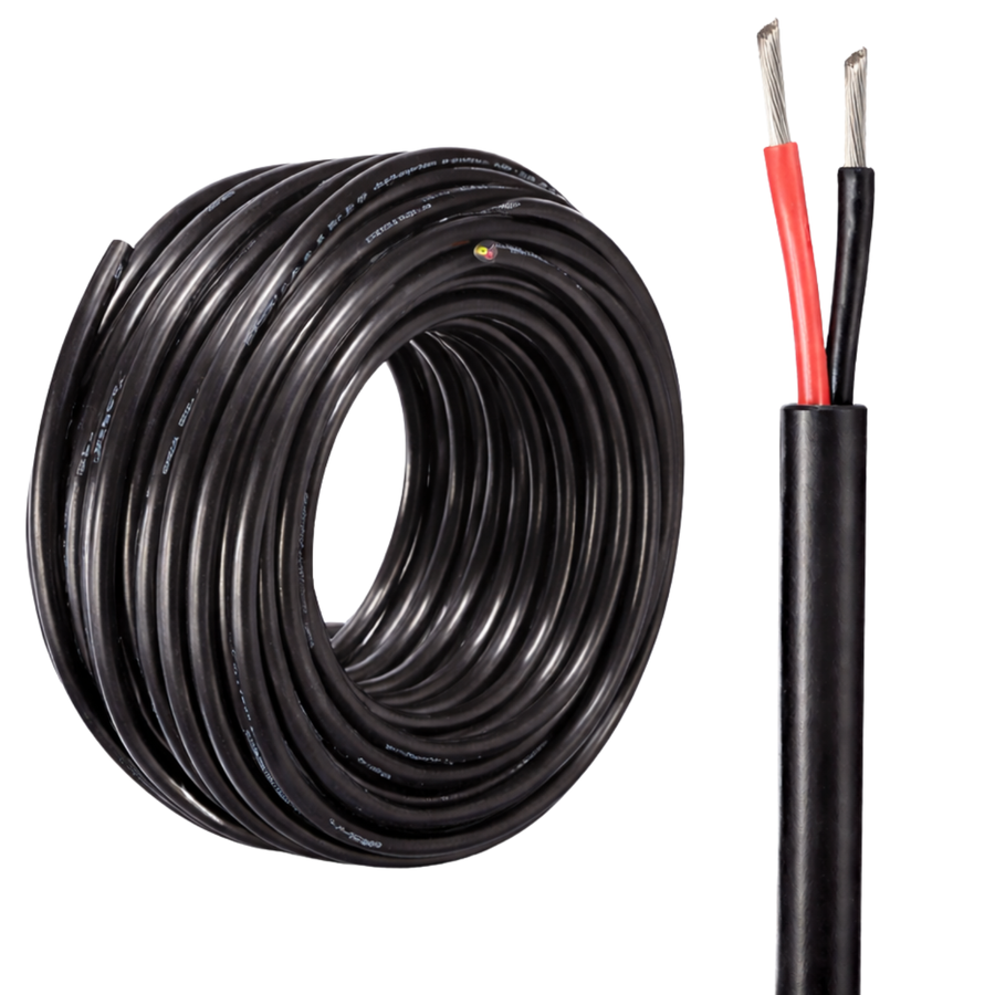 Rollo Cable 16 Awg 2 Lineas Negro/rojo Con Recubrimiento