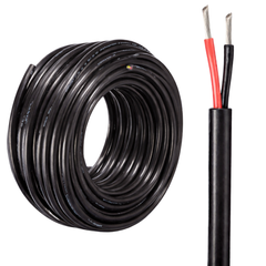 Rollo Cable 16 Awg 2 Lineas Negro/rojo Con Recubrimiento