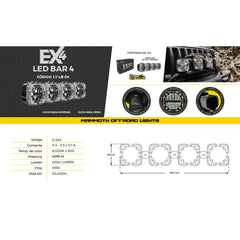 Barra Led Modular 4 Ex4 High Lumen Illume Mammoth
