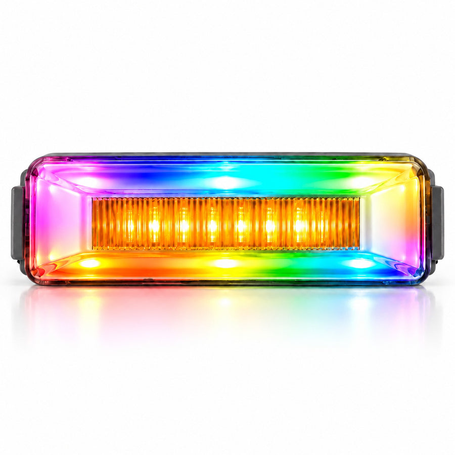 Plafon Lateral 4 Led Con Arillo Rgb 12/24v Ambar 2 Pza