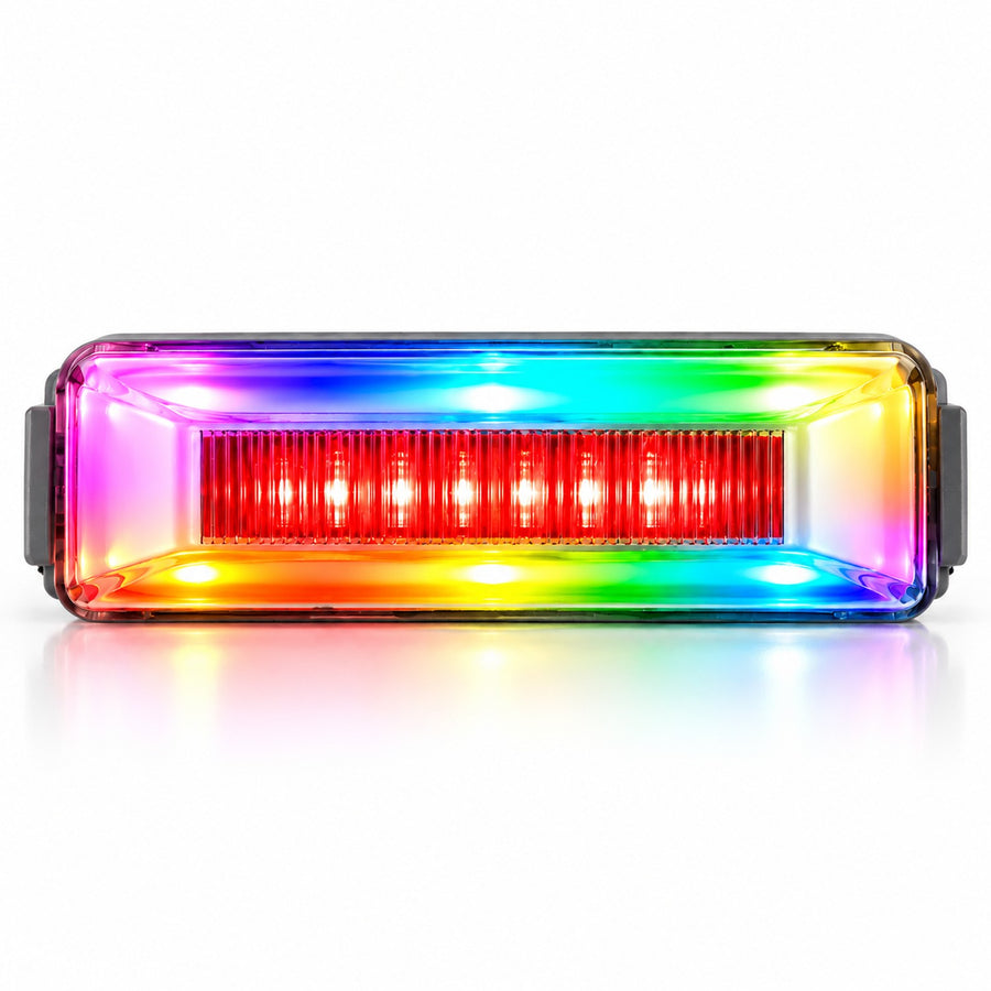 Plafon Lateral 4 Led Con Arillo Rgb 12/24v Rojo 2 Pza