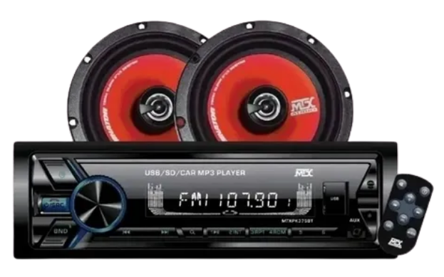 Paquete Estereo Bt Usb Aux Multicolor Y Bocinas 6.5" Mtx