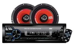 Paquete Estereo Bt Usb Aux Multicolor Y Bocinas 6.5" Mtx