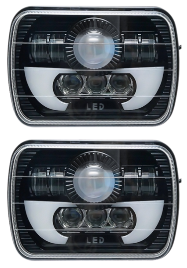 Unidades Led 5X7" Drl Blanco Fondo Negro