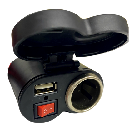 Cargador Usb Y Encendedor P/Moto Negro