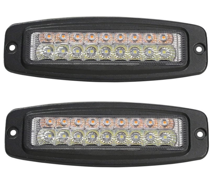 Faros 18 Led P/Empotrar Bicolor C/Estrobo