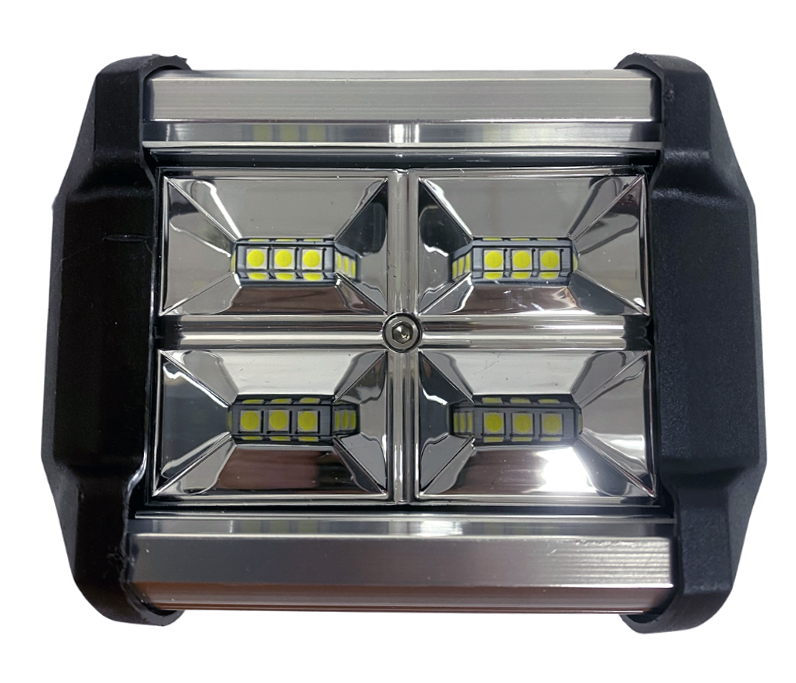 Faros 12 Led Carcaza De Color Plata C/estrobo