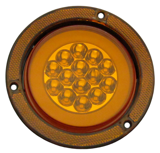 Plafon Redondo 4" Reflejante Gel 14 Led Ambar