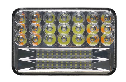 Faros Led 4x6 Luz Blanca Y Ambar C/estrobo