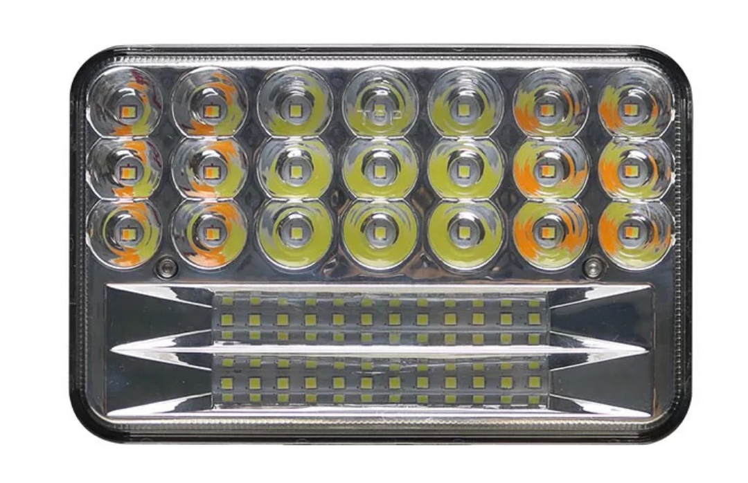 Faros Led 4X6 Luz Blanca Y Ambar C/Estrobo