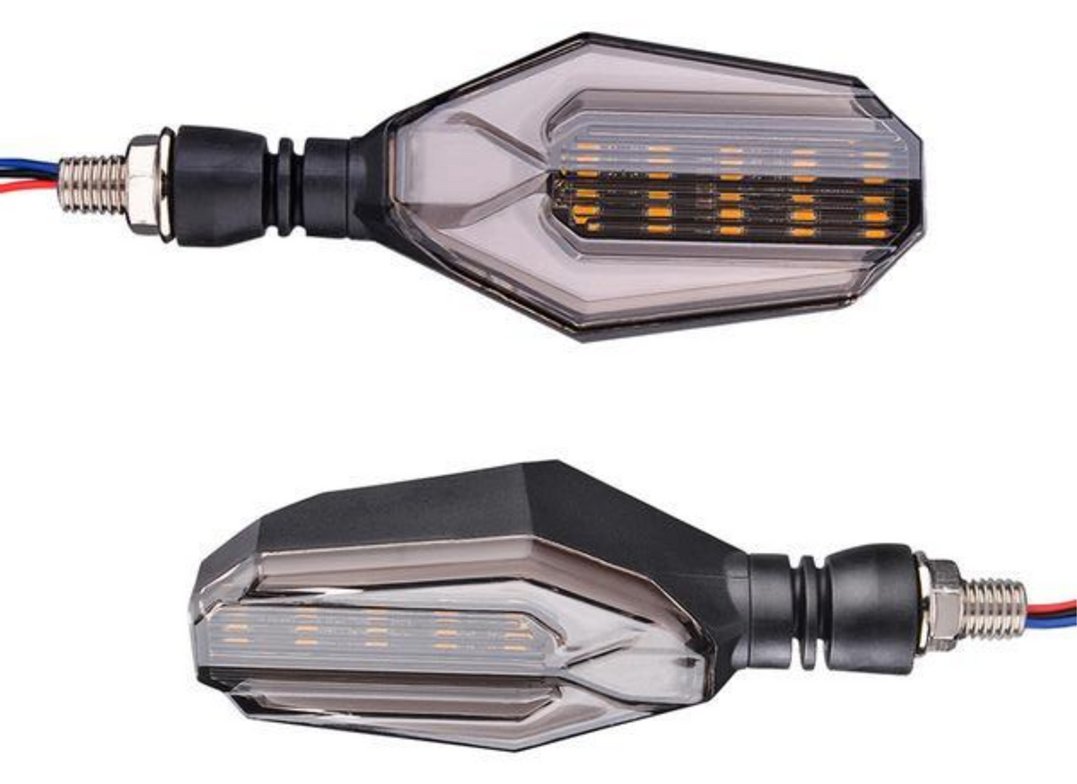 Direccionales Led Para Moto Gel Blanco/Ambar Secuencial