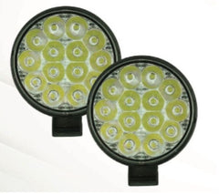 Faros Redondos 14 Led Mini Blanco C/Estrobo Ambar