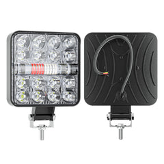 Faro Cuadrado 24 Led Blanco Mini C/Estrobo Rojo/Azul