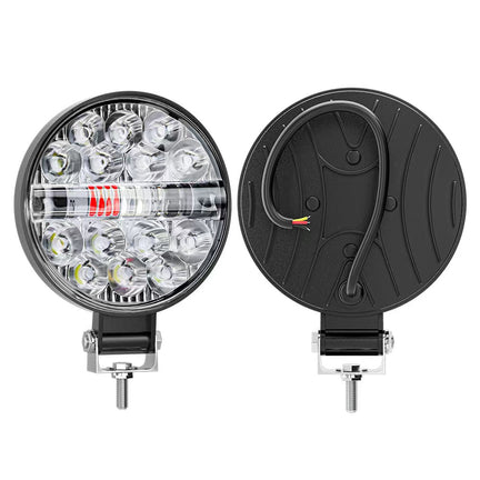 Faro Redondo 22 Led Blanco Mini C/estrobo Blanco/ambar