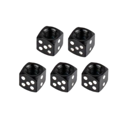 Tapon De Valvula Dado Aluminio Negro 4 Pza