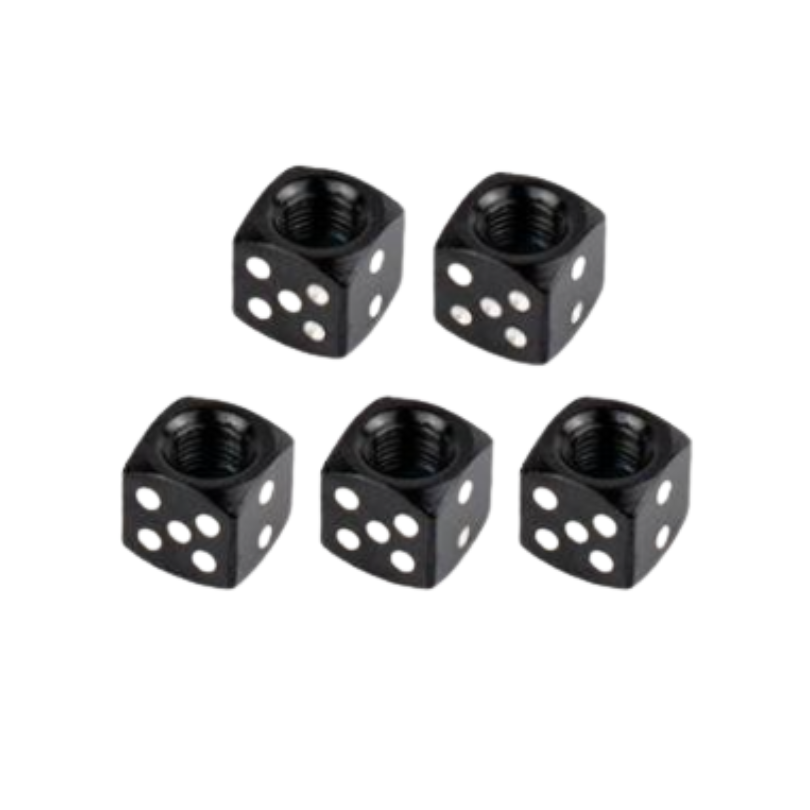 Tapon De Valvula Dado Aluminio Negro 4 Pza