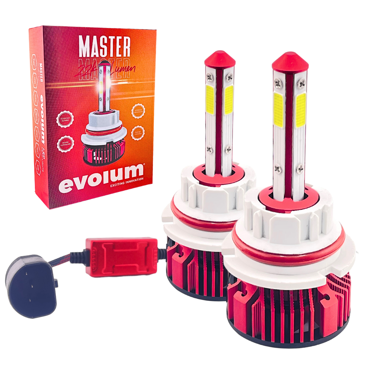 Focos Led 9007 Evolum Master 4 Caras