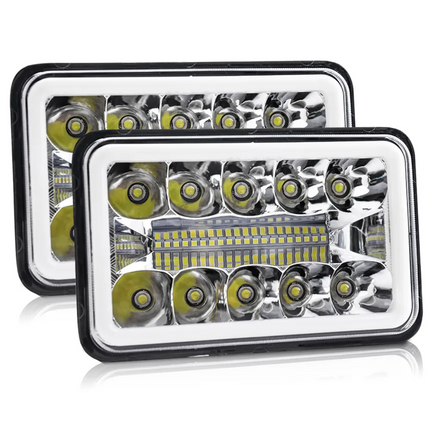 Unidades Led Rectangular 4x6 Con Drl Blanco