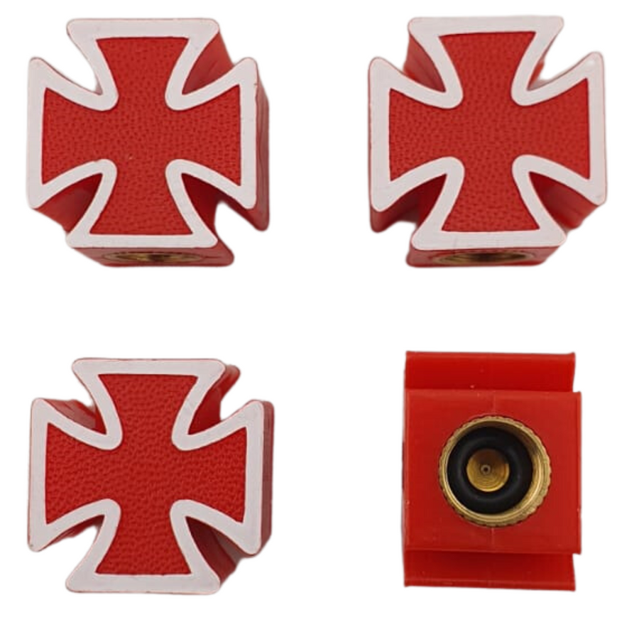 Tapon De Valvula Cruz Rojo 4pza