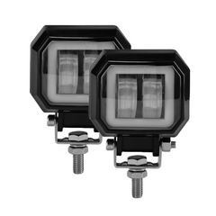 Faro Cuadrado Lupa C/ Ojo De Angel Rojo