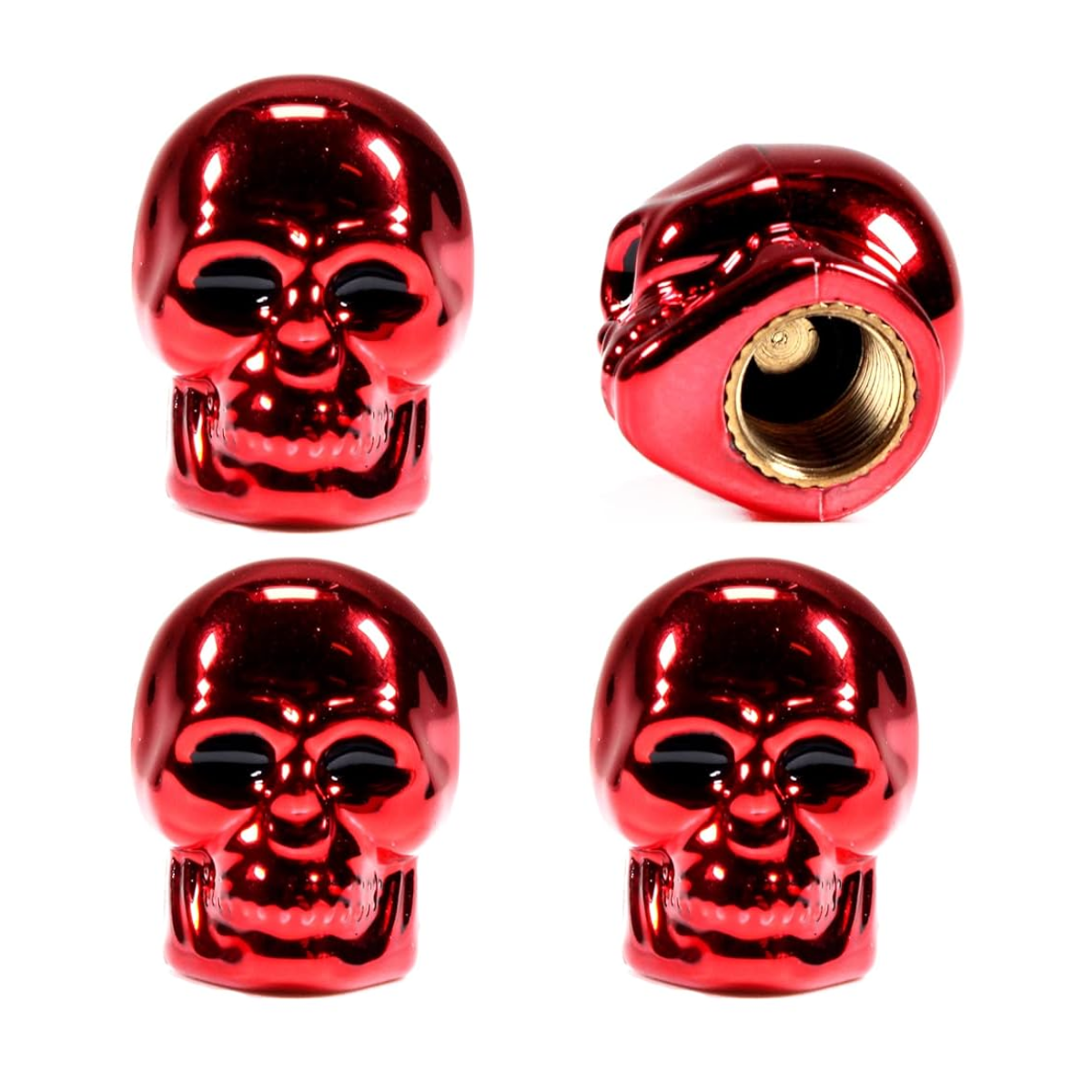 Tapon De Valvula Calavera Rojo