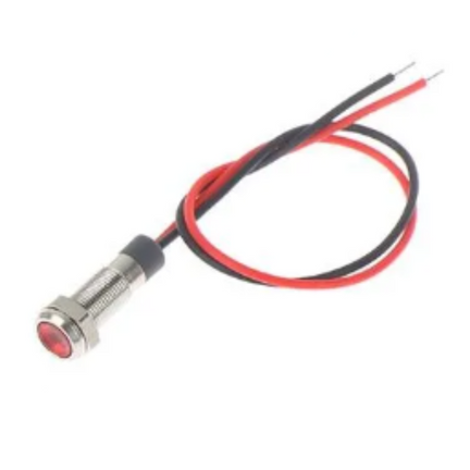 Indicador Led De Metal 8mm Rojo