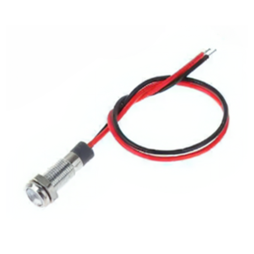 Indicador Led De Metal 8mm Blanco
