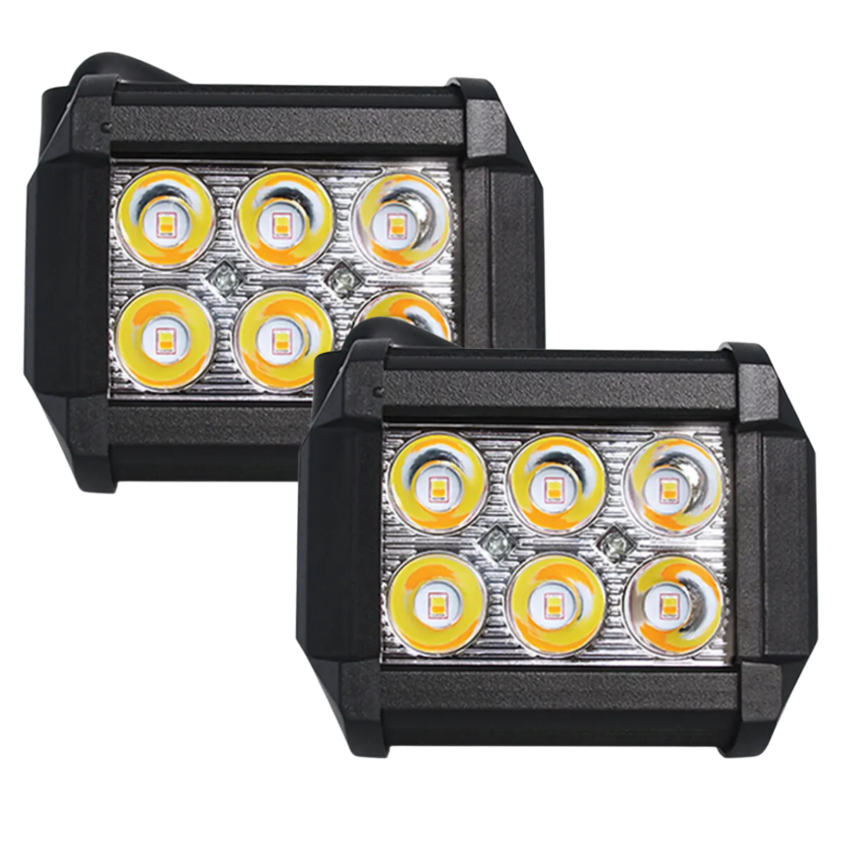 Faro Tipo Dually 6 Led Luz Fija Y Estrobo Blanco